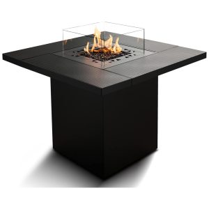 Aquecedor Externo a Gás GLP Estilo Mesa e Fogueira Ideal para Pátios Comerciais Planika Preto Moderno