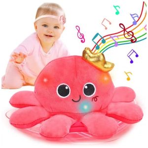 Polvo musical de pelúcia Tsomtto T899 com luz fala gravada e movimento para engatinhar e caminhar