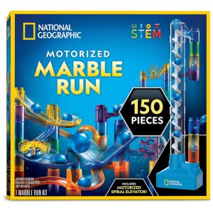 Kit de Pista de Mármore National Geographic com Elevador Motorizado - 150 Peças para Labirintos de Mármore com Elevador Espiral Motorizado 30 Mármore