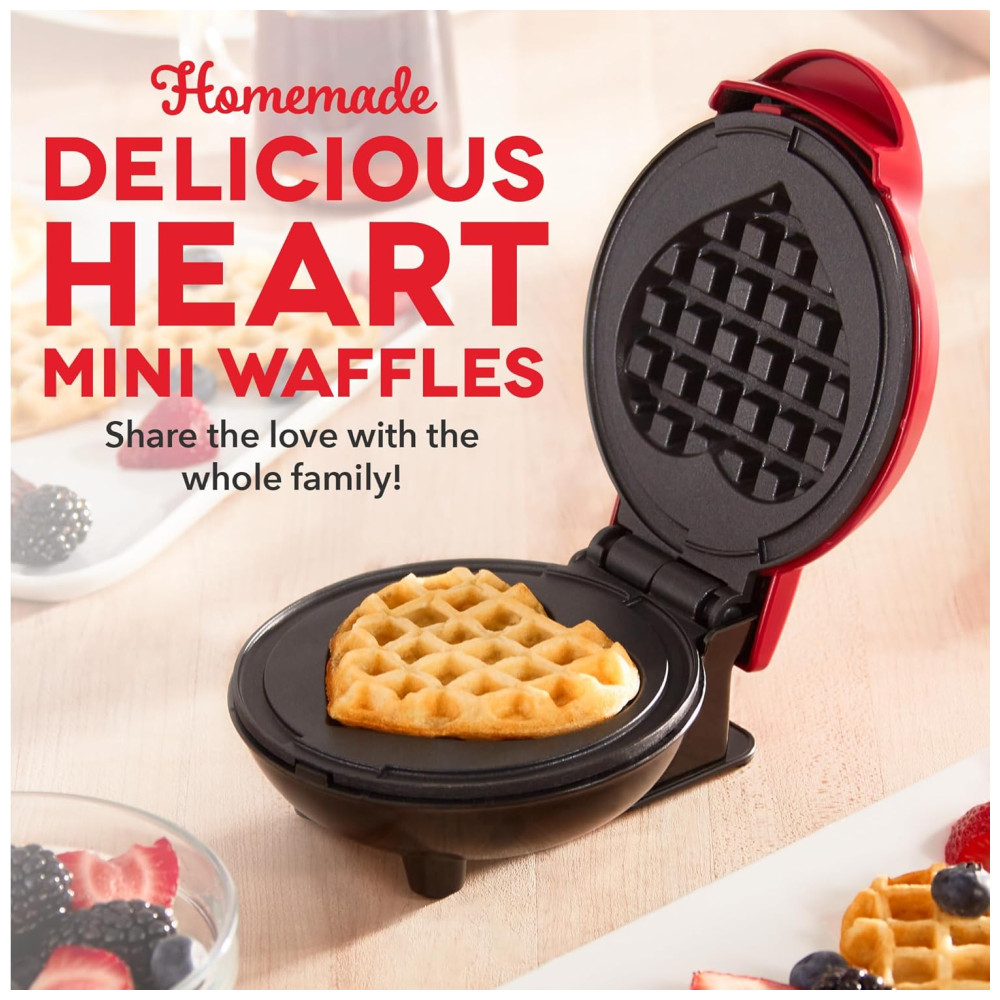 Máquina de Waffle Mini 1 Fatia 110v DASH DMW001HR Vermelho - Imagem 2