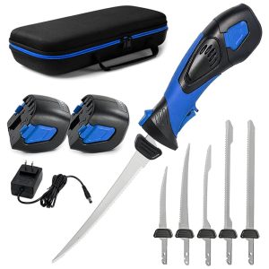 Faca Elétrica sem Fio 5 Lâminas Revestidas com TiNitride Antiaderentes Cabo Ergonômico com Aderência AntiderrapantePratour