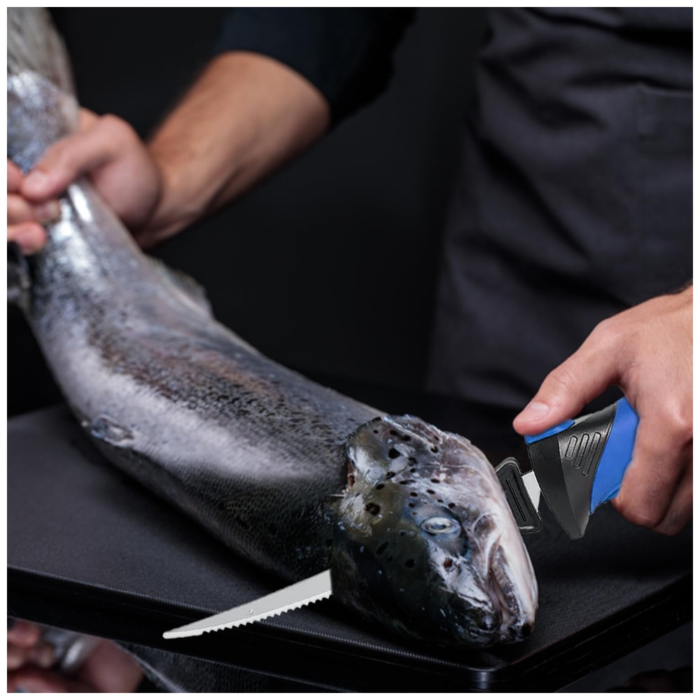 Faca Elétrica sem Fio 5 Lâminas Revestidas com TiNitride Antiaderentes Cabo Ergonômico com Aderência AntiderrapantePratour - Imagem 5