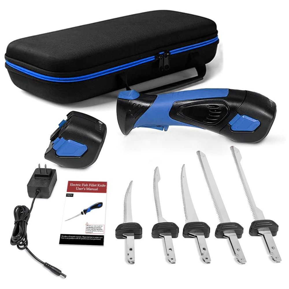 Faca Elétrica sem Fio 5 Lâminas Revestidas com TiNitride Antiaderentes Cabo Ergonômico com Aderência AntiderrapantePratour - Imagem 6