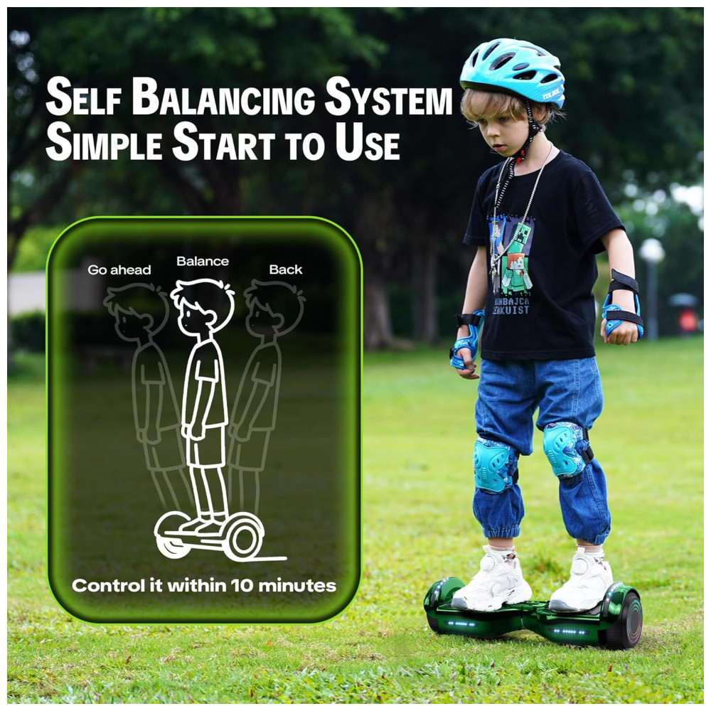 Hoverboard Hoverstar Verde Cromado com Bluetooth e Rodas LED – Crianças e Adolescentes - Imagem 3