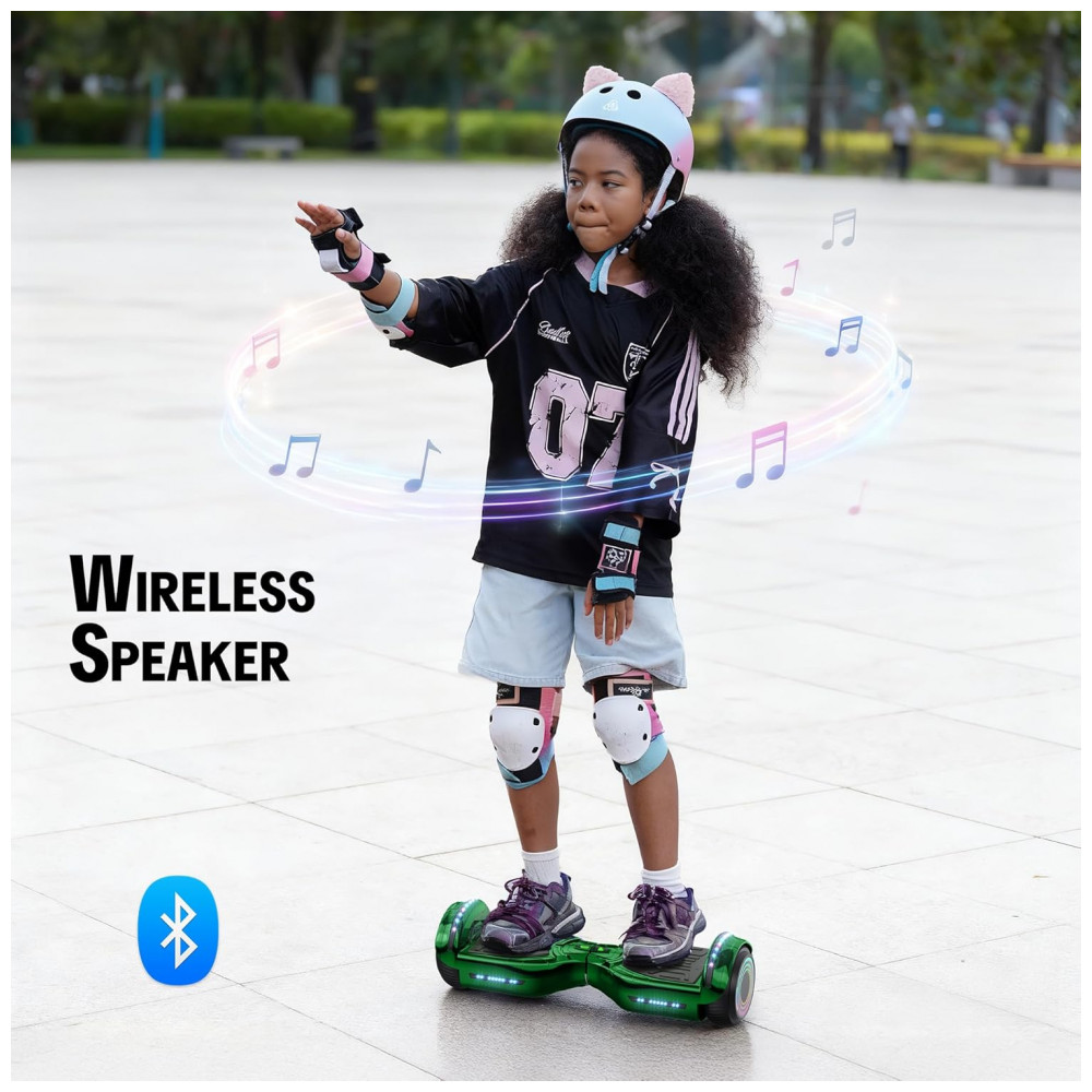 Hoverboard Hoverstar Verde Cromado com Bluetooth e Rodas LED – Crianças e Adolescentes - Imagem 4