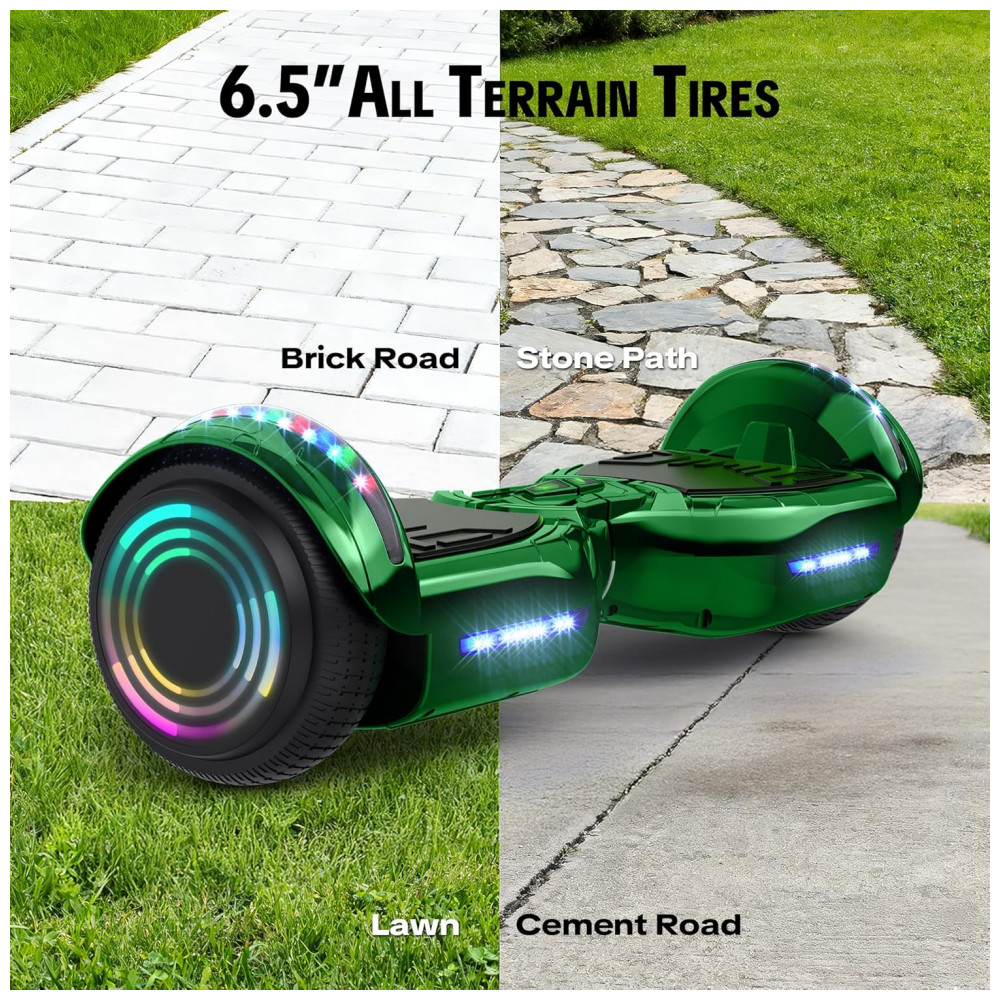 Hoverboard Hoverstar Verde Cromado com Bluetooth e Rodas LED – Crianças e Adolescentes - Imagem 6