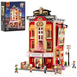 FUNWHOLE Kit de Montar Teatro com Luz LED - 2445 Peças para Adultos Design Modular e Miniaturas Exclusivas