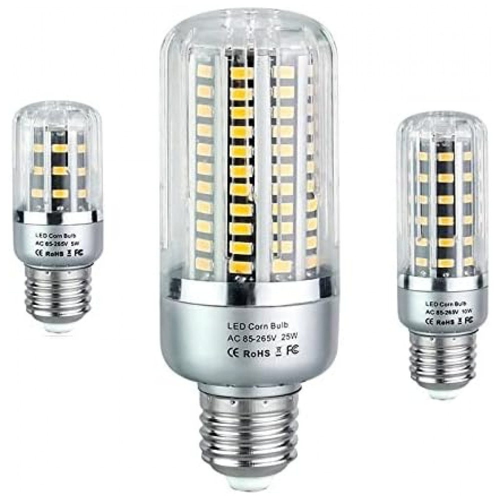 Kit 5 Lâmpadas LED Milho 10W E27 3000K Luz Quente Sem Flicker Econômicas para Uso Residencial e Comercial com Alta Durabilidade,Generic - Imagem 3