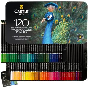 Kit Lápis de Cor Profissional com Estojo 120 Peças Castle Art Supplies