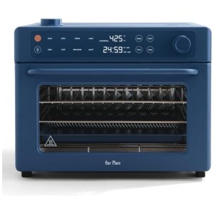 Forno Elétrico Digital 8 em 1 Our Place Wonder Oven Pro 30L Azul Blue Salt Quartzo e Inox Air Fry 1700W 3 Prateleiras Sem PFAS 110V
