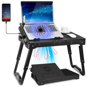 Mesa para laptop Mesa para laptop para cama com ventilador KOCASO Preto