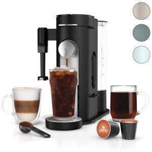 Cafeteira Programável 4 em 1 para Capsulas ou Café Moído Frio ou Quente com Batetor de Leite 110V Ninja PB051 Preta
