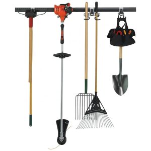 Kit de Ganchos Organizadores para Garagem 2 Trilhos e 4 Ganchos Rubbermaid