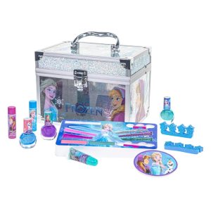Kit de Maquiagem Infantil com Mais de 10 Peças e Não Tóxico para Crianças de 3 a 10 Anos Townley Girl Frozen Azul e Rosa