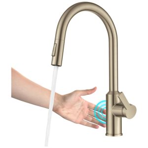 Torneira Cozinha com Sensor de Movimento de Alça Única Acabamento Resistente a Manchas KRAUS Oletto KSF-2830SFACB Champagne Bronze