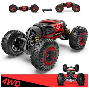 BEZGAR Carrinho de Controle Remoto Esala 114 4WD até 15 km h com Baterias Recarregáveis Vermelho