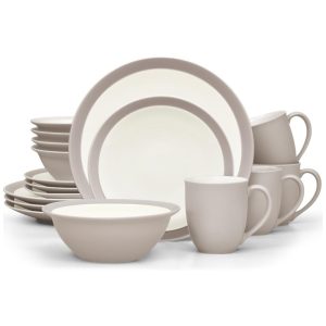 Aparelho de Jantar para Todas as Ocasiões Elegância e Sofisticação para Sua Mesa com 16 Peças Formato Redondo e Material de Cerâmica sem BPA Noritake Bege