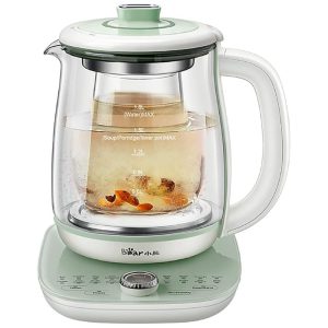 Chaleira Elétrica Bear YSH-C18S2 Verde 18L Vidro Borossilicato 16 Funções Infusor Panela Stew Egg Rack Programável Manter Aquecido 110V