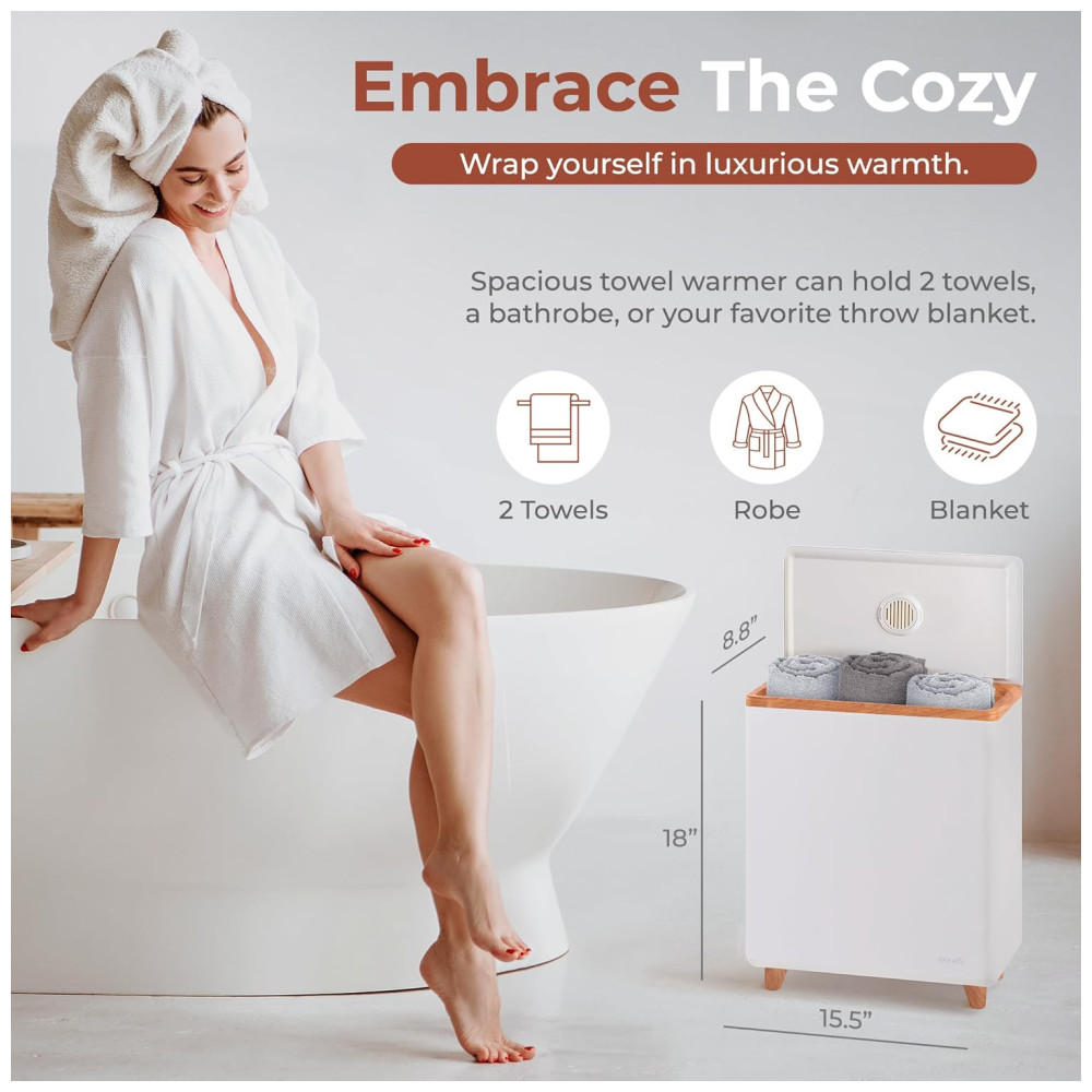 Aquecedor de toalhas retangular de luxo - aquecedor de banheiro spa com fragrância personalizada. Desligamento - Imagem 2