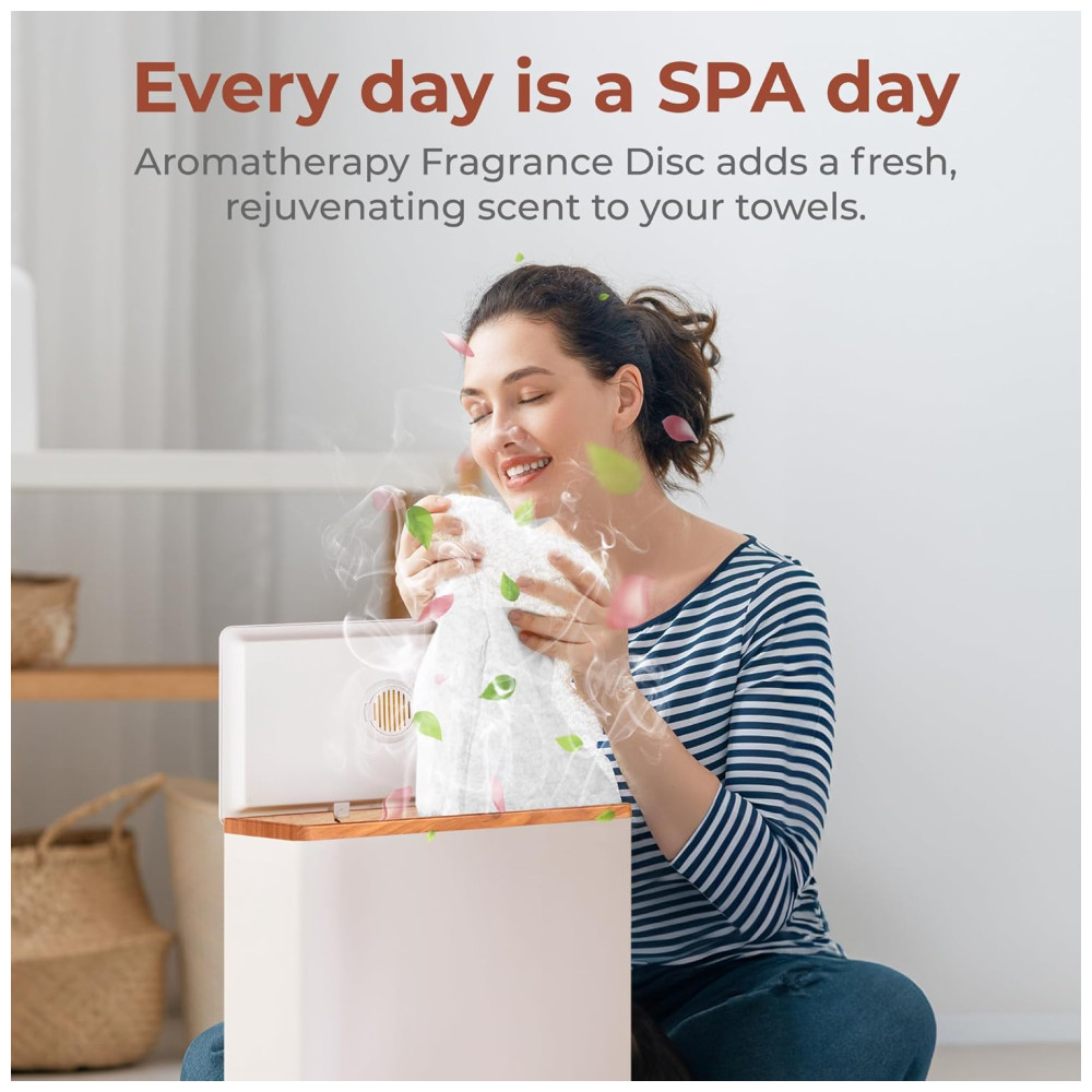 Aquecedor de toalhas retangular de luxo - aquecedor de banheiro spa com fragrância personalizada. Desligamento - Imagem 3