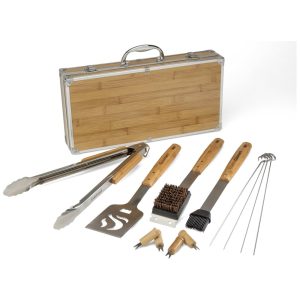 Kit Estojo Grill Churrasco de Bambu 13 Peças CUISINART CGS 7014 Marrom Claro