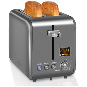 Torradeira Elétrica 2 Fatias com 7 Níveis de Tostagem 900W 110v SEEDEEM Cinza