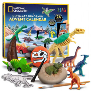 Calendário do Advento Dinossauros – 24 Atividades e Figuras, Brinquedo Educativo STEM para Crianças, Presente Criativo, National Geographic