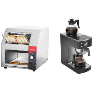 Cafeteira Comercial Crosson 12 xícaras e Torradeira de Esteira 450 Pães por Hora