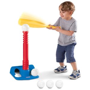 Conjunto Little Tikes T-Ball Com 5 Bolas Suporte Ajustável e Um Taco de Beisebol Ideal Para Crianças a Partir de 18 Meses