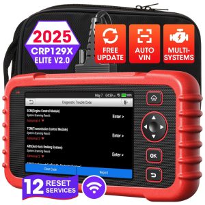Scanner automotivo LAUNCH CRP129X V2.0 diagnóstico OBD2 5 polegadas 12 funções reset bateria Android Wi-Fi 110V