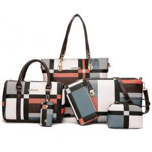 Conjunto de Bolsas Femininas 6 Peças com Carteira 2E youth Verde Estampado