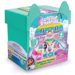 Caixa Sensorial de Aniversário Gabbys Dollhouse Grande Cakey Cat! Prepare-se para uma Festa Incrível Esculpindo Doces de Festa Fingidos! Canal Toys