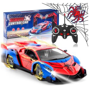 Carro de Controle Remoto Spider Cars Toys com Luzes Ideal para Crianças de 4 a 8 Anos Presente de Aniversário para Meninos e MeninasSunhorse