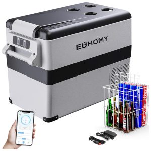 Frigobar Cooler Elétrico Automotivo Portátil 45L com Display LCD 60W E EUHOMY Cinza