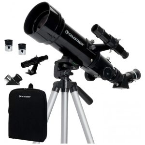 Telescópio Astronômico 20x40 com Óptica de Vidro Totalmente Revestida e Pacote de Software de Bônus Celestron 21035 Preto