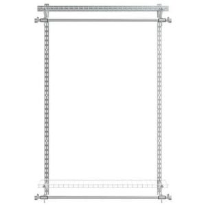 Kit Closet Aramado 13 Metros com Prateleiras Expansíveis e Hastes Telescópicas Personalizável Rubbermaid em Titânio