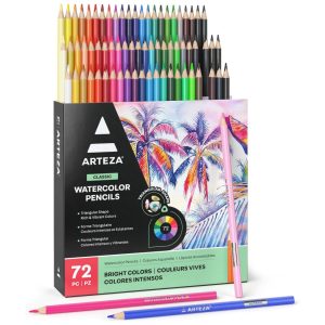 Lápis de Aquarela Arteza 72 cores Conjunto de lápis aquareláveis em tons variados Lápis de desenho com forma triangular