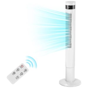 Ventilador de Torre Oscilante com 3 Velocidades Modo Silencioso e Controle Remoto 110V Antarctic Star Branco