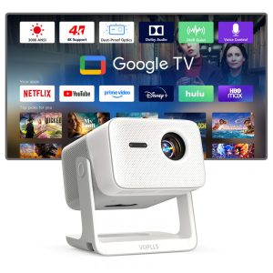 Projetor Smart VOPLLS Branco Google TV WiFi 6 Bluetooth 1080P G7 110W