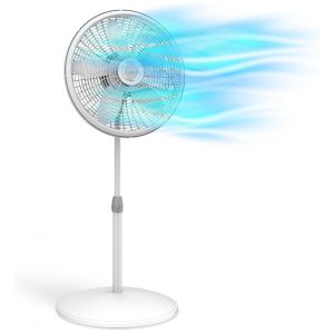 Ventilador de Torre com Altura Ajustável e 3 Velocidades para Quarto e Sala de Estar 110V Lasko Branco