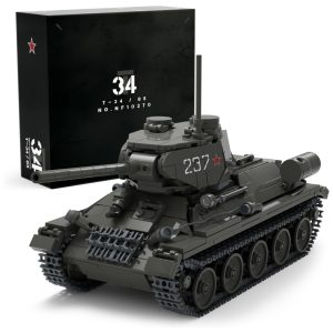 Kit de Construção Tanque T34 da 2º Guerra Mundial para Colecionadores com 818 Peças Nifeliz NF10270 Preto