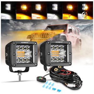 Farol de Milha LED Offroad com Luz Branca 72W 2Un Auxbeam Preto