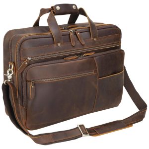 Bolsa Carteiro Masculina de Couro Italiano Grosso para Laptop com 173 Polegadas Polare Original Marrom