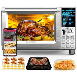 Forno Elétrico de Bancada 284 Litros 12 em 1 com Termômetro Inteligente Integrado 110V 1800W Nuwave Bravo XL Prata