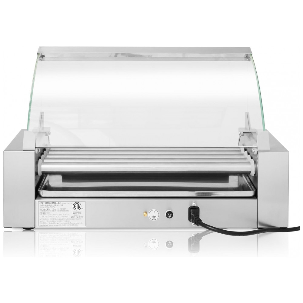 Máquina de Hot Dog com 5 Rolos Antiaderentes para Até 12 Salsichas 110V 700W OLDE MIDWAY Prata - Imagem 4