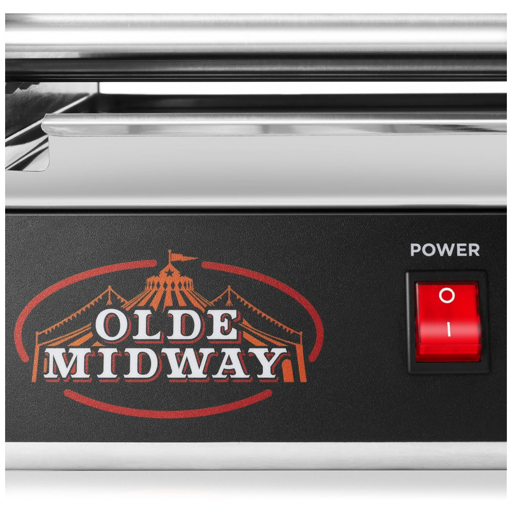 Máquina de Hot Dog com 5 Rolos Antiaderentes para Até 12 Salsichas 110V 700W OLDE MIDWAY Prata - Imagem 6