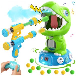 EagleStone Dinossauro de Tiro Controlado por Controle Remoto com Luzes Sons e Placar Automático - Brinquedo Interativo para Crianças