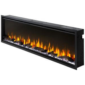 Lareira Elétrica de Embutir A44x152L cm com 9 Cores de Chama Compatível com Alexa e Google Assistant 110V PuraFlame Preta