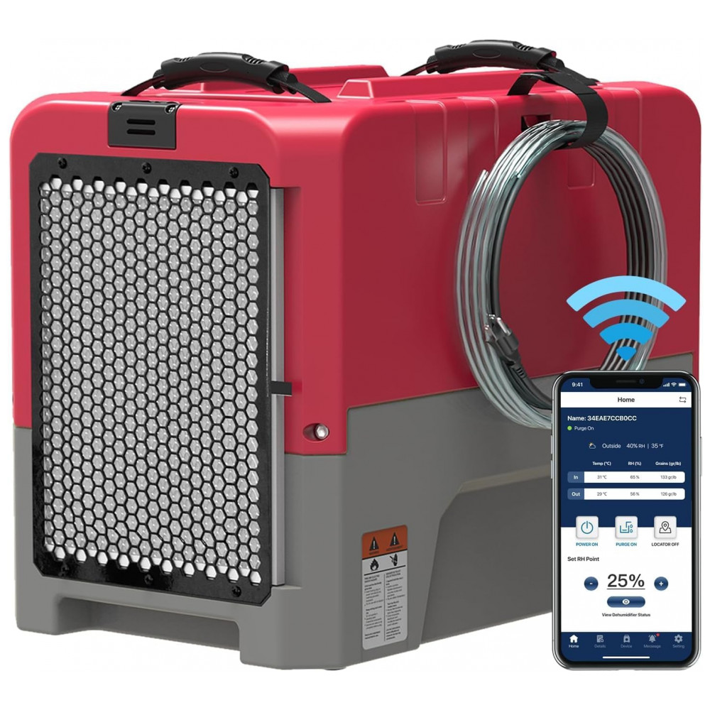 Desumidificador Comercial ALORAIR Smart WiFi LGR de até 180 PPD com Bomba, Controle via Aplicativo, Empilhável, Compacto e Eficiente,