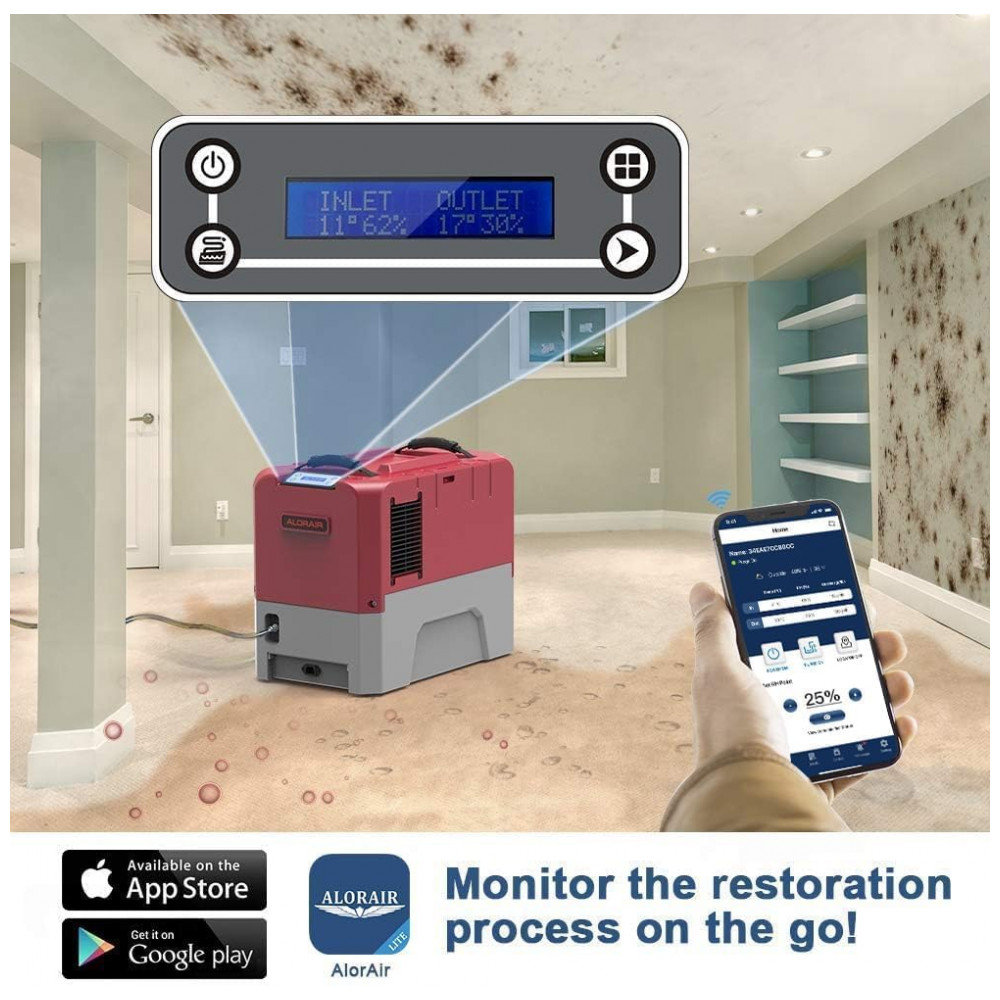 Desumidificador Comercial ALORAIR Smart WiFi LGR de até 180 PPD com Bomba, Controle via Aplicativo, Empilhável, Compacto e Eficiente, - Imagem 2